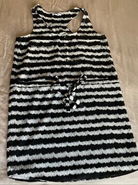 Bar III Black and White Striped Sleep Dress